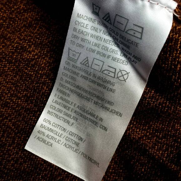 DENIM & CO Sz S copper open brown long sleeve open knit sweater cardigan NEW B29 - Picture 4 of 7